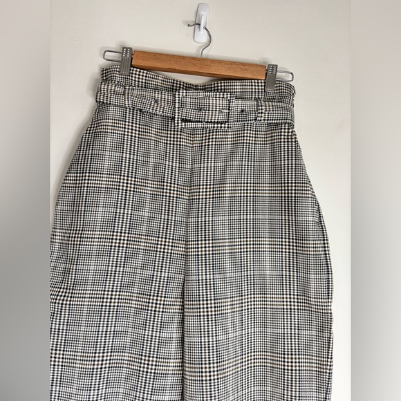 Zara Other - Zara High-Waist Plaid Trousers with Belt